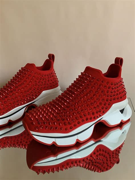 louis vuitton red spike shoes